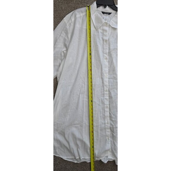 Lauren Ralph Lauren Womens 3X White Button-Up Shirt Dress 100% Cotton With Embro - Picture 7 of 8